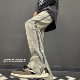 Men Jeans Slim Fit Micro-Pull Cargo Jeans Spring and Autumn Straight-Leg Pants